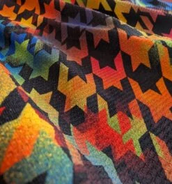 Solarmesh 7" Short - Rainbow Houndstooth(Solarmesh 7 Short Rainbow Houndstooth) -tomboyx Sales SolorMeshHoundstoothFabricDetail2 1