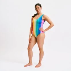 Swim Reversible One-Piece - Melting Rainbow(Swim Reversible One Piece Melting Rainbow) -tomboyx Sales Swim Melting Rainbow Reversible One PieceOF2