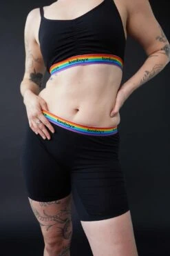 9" Boxer Briefs - Black Rainbow Logo(9 Boxer Briefs Rainbow Logo)